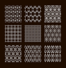 Vector White Lace Seamless Patterns. Set Clip Art.