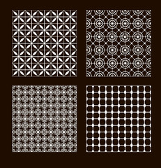 Vector White Lace Seamless Patterns. Set Clip Art.