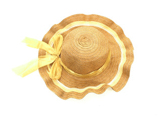 Straw hat isolated on white background