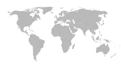 Fototapeta na wymiar Montenegro map marked blue on world map vector