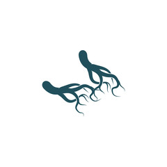 Ginseng Wave Logo Template vector symbol