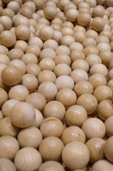 Lots of balls made of wood