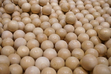 Lots of balls made of wood