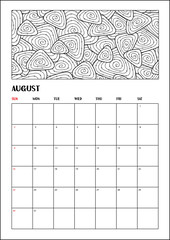 2020 Antistress calendar, doodle illustration.