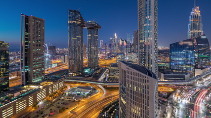 Aerial view of new and tall buildings Timelapse