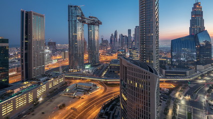 Fototapeta na wymiar Aerial view of new and tall buildings Timelapse