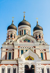 Fototapeta na wymiar Alexander-Nevski-Cathedral on Toopmea hill, Tallinn, Estonia, Europe