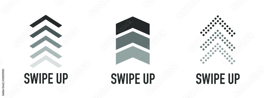 Poster swipe up icon set isolated for stories design blogger. swipe up icons set for social media. vector i