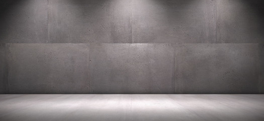 Exposed Concrete Wall Background with Stone Floor - Spot Light Stage for Product Placement