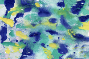 Fototapeta na wymiar Blue and yellow abstract painting mixed grunge