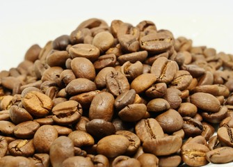 coffee beans on white background