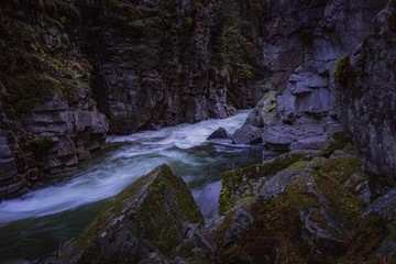 River flowing through the canyon