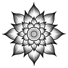 Mandala art pattern white background, lotus pattern.