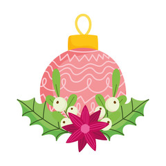merry christmas celebration ball flower mistletoe ornament