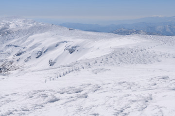 Fototapeta na wymiar 熊野岳から見た刈田岳
