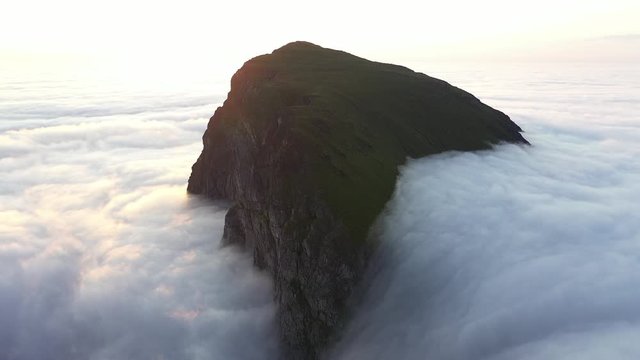 Ocean Clouds and Midnight Sun in Lofoten, Norway