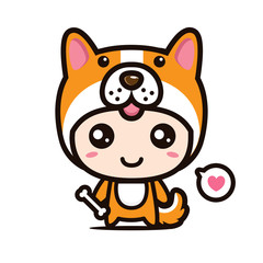 Cute dog mascot vector design