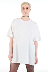 Blank t-shirt mock-up - Cool streetwear fashion girl ready for your design