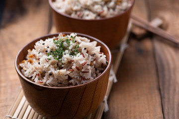 fried rice with vegetable and grains
