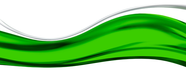 Decorative, abstract element in green on a white background. 3D illustration