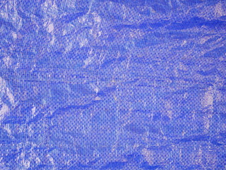 texture blue plastic bag, used dirty canvas, concept recycle plastic