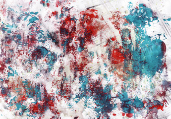 Fototapeta premium Mix color contemporary abstract painting white background.