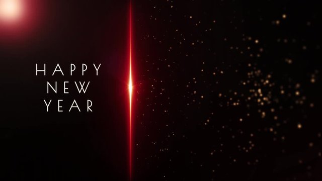 text "Happy New Year" floating in space