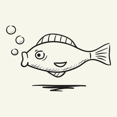Fish. Hand drawn vector illustration