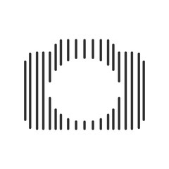 Camera flat icon. Vertical lines. Vector illustration