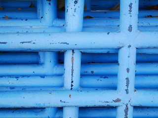 blue metal steel tube, old aluminum pipe background