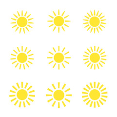 Set suns. Vector illustration.