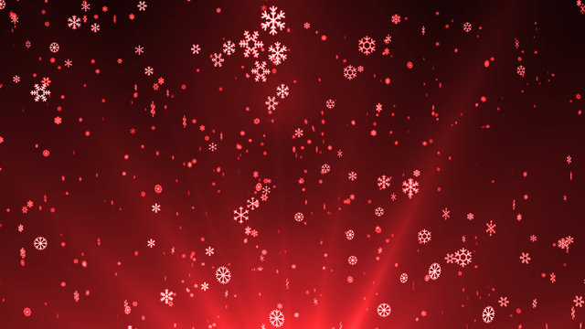 Snowflake falling. Christmas greeting background with snowflakes, shine lights and particles bokeh in stylish and elegant theme