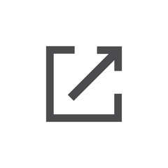 External link icon with arrow and line - box