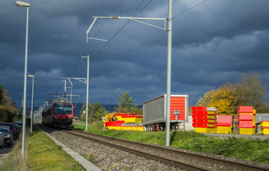 Fototapeta premium train on the railway