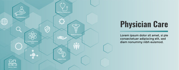 Physician Care Icon Set - Web Header Banner