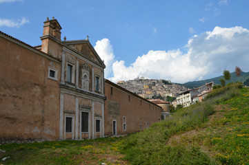 Fototapeta na wymiar Panorama Certosa di Padula 