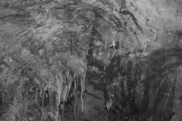 black concrete wall background, dirty cement floor