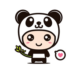cute panda mascot vector design