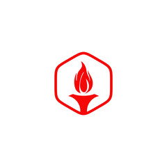 Torch icon logo design inspiration vector template