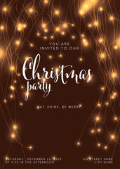 Christmas party invitation template layout