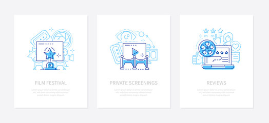 Cinema concept - vector line design style banners