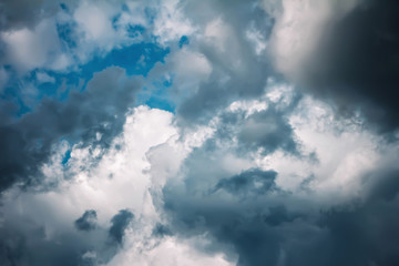 thunder and white clouds in the sky