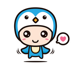 Cute penguin mascot vector design