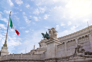 Vittorio Emanuele II Monument (Vittoriano) or Altar of the Fatherland (Altare della Patria) is a white marble grand building near Piazza Venezia
