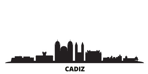 Spain, Cadiz city skyline isolated vector illustration. Spain, Cadiz travel cityscape with landmarks © iconsgraph