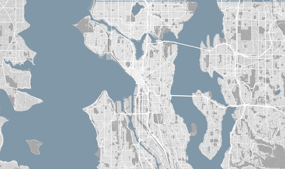 Detailed map of Seattle, USA