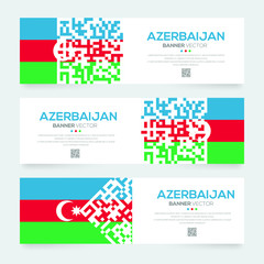 Banner Flag of Azerbaijan ,Vector illustration