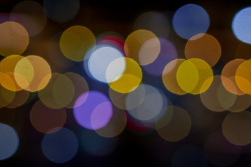 City's lights bokeh color circle background blur