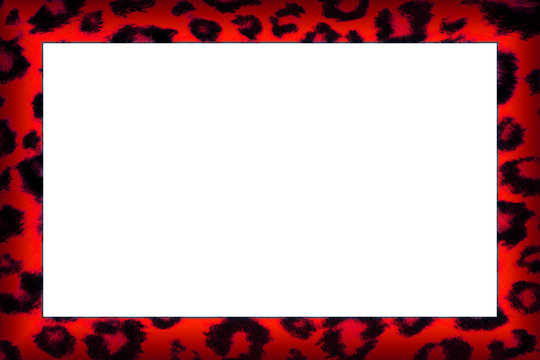 Colourful red leopard print border frame
