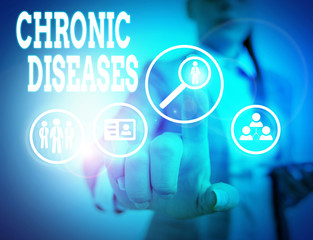 Word writing text Chronic Diseases. Business photo showcasing A disease or condition that lasts for...